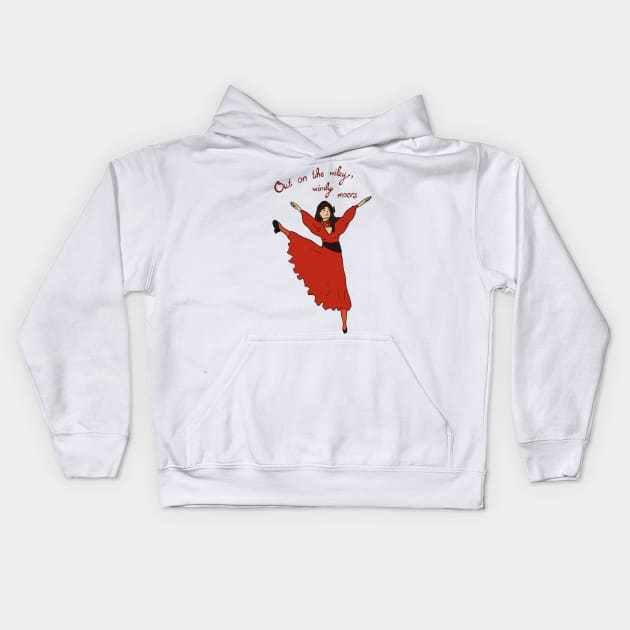 Kate Bush, Wuthering Heights Kids Hoodie by JennyGreneIllustration